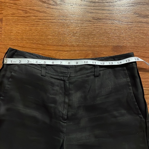 DKNY Lined LINEN wide leg BERMUDA shorts Black size Small - Picture 9 of 12